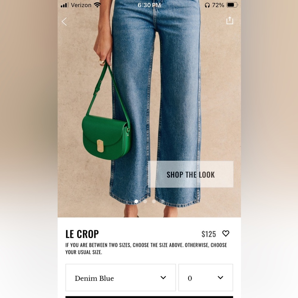 Sezane Le Crop Denim